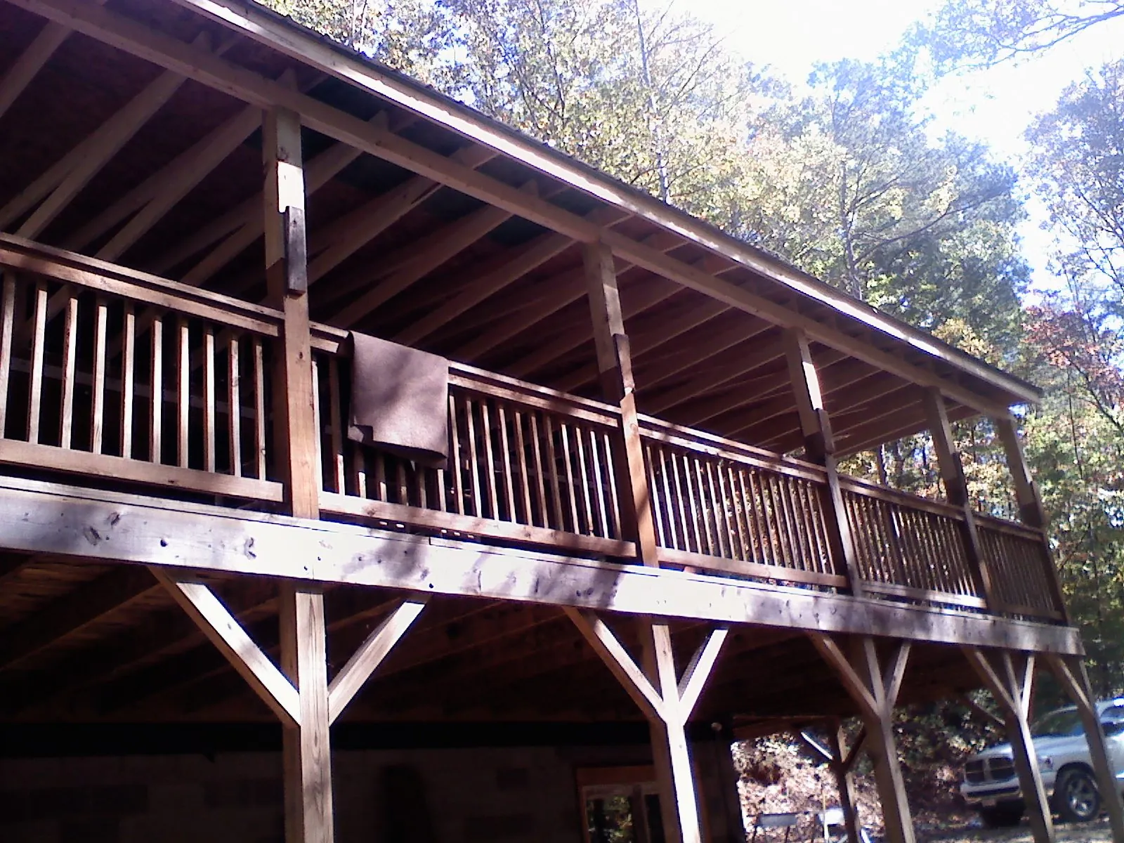 Timber framing under a new elevated porch and deck — Roof Leak Repair in East Moriches by Roofing Brothers